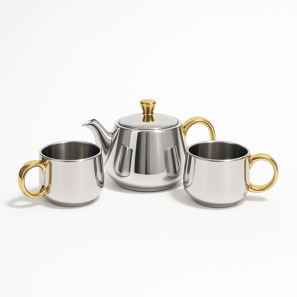 Sun & Moon- Kettle Set 99% pure SILVER plated