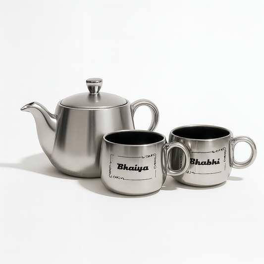 Matte Luxe Kettle Set- 99% pure SILVER plated